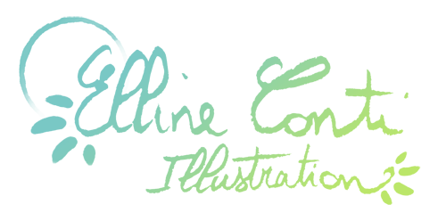 Elline Conti Illustrations animalière et naturaliste logo dégradé